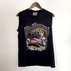 Distressed Black Tank Top Biker Harley Vibes Shirt
